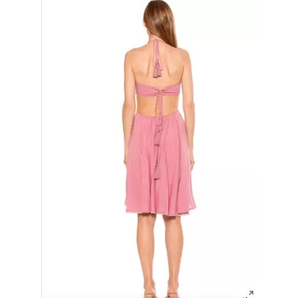 NWT Alexia Admor Ali Fit And Flare Cut Out Lace Trim Dress Pink Size 6 - Picture 2 of 8